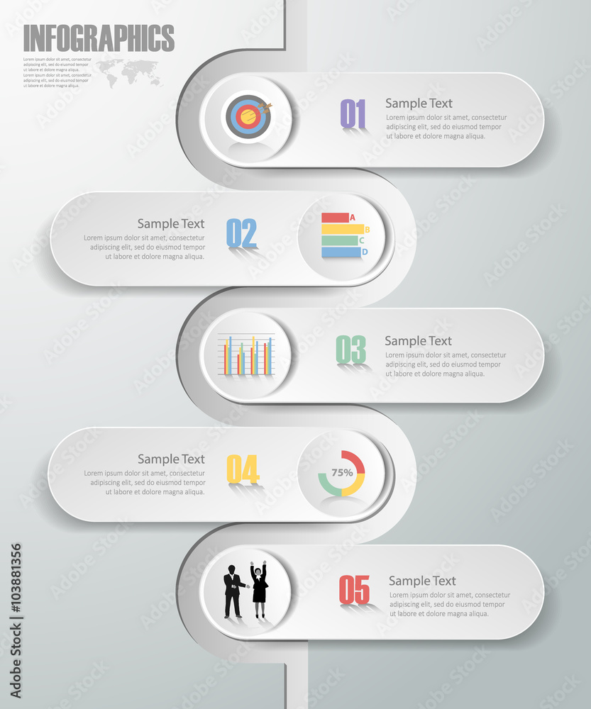 Design Infographic template 5 steps. can be used for workflow, layout, diagram Design Infographic template 5 steps. can be used for workflow, layout, diagram