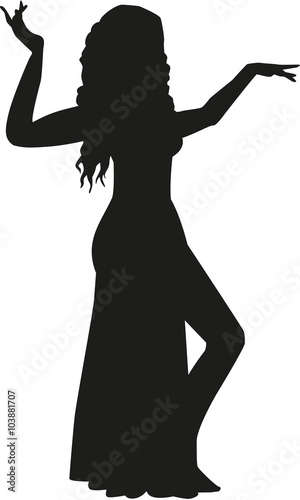 Belly dance woman silhouette