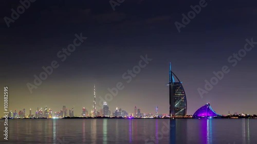 Wallpaper Mural night illumination world famous dubai city hotels panorama 4k time lapse uae
 Torontodigital.ca