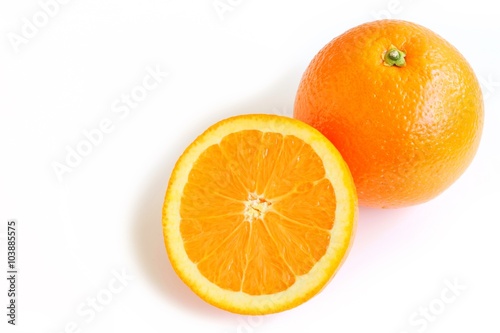 Navel Orange on White Backgtound