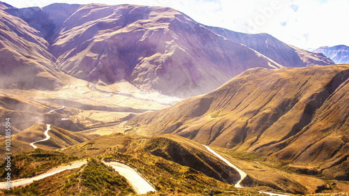 Route in Mountains, Cuesta del Obispo, Salta, Argentina.