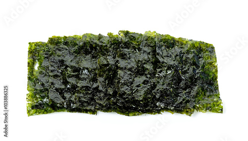 Dried seaweed isolated on the white background