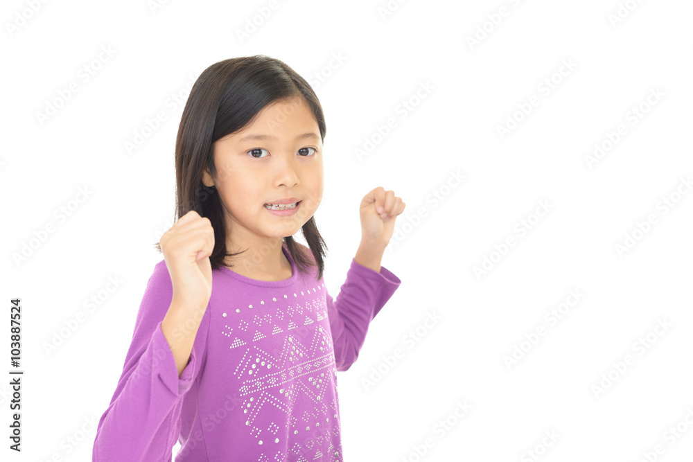 ガッツポーズの女の子 ガッツポーズの女の子