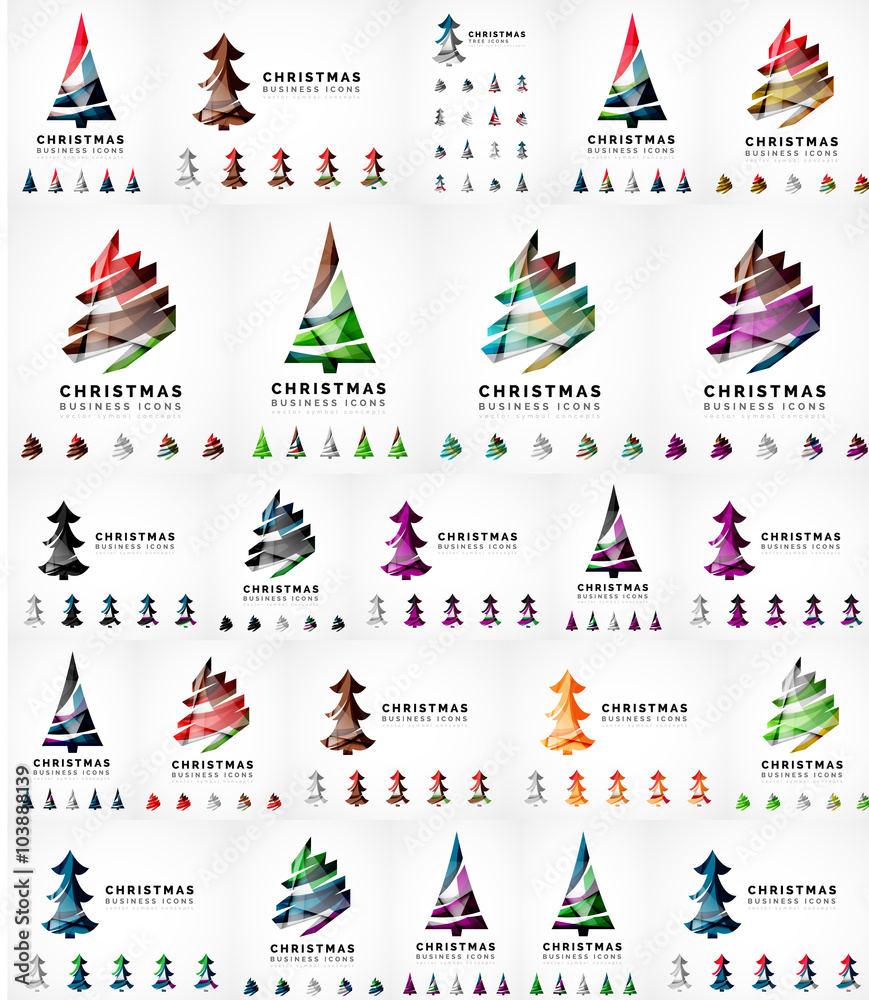 Plakat Vector Christmas tree icon set. Geometric design