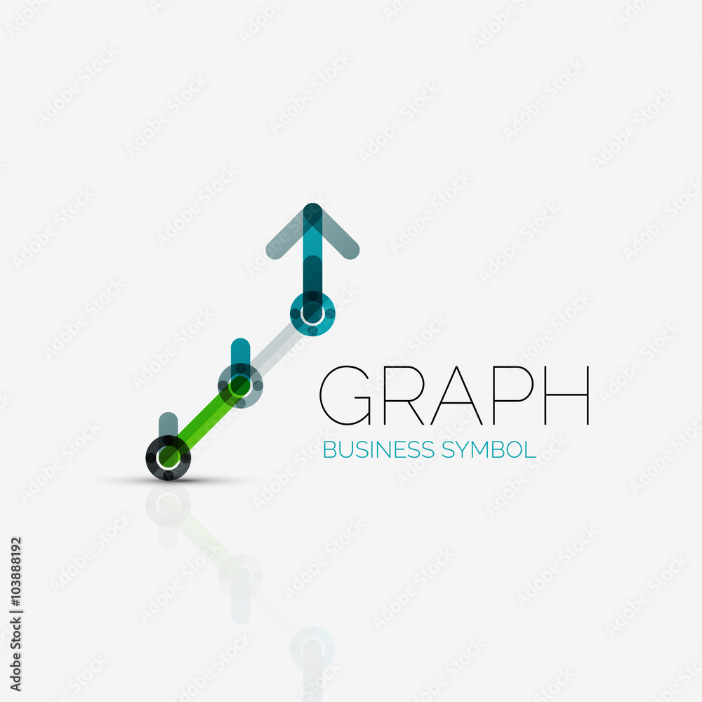 Abstract logo idea, linear chart or graph business icon. Creative vector logotype design template Abstract logo idea, linear chart or graph business icon. Creative vector logotype design template
