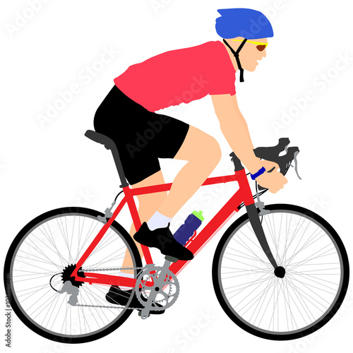 Silhouette of a cyclist male.  vector illustration.
