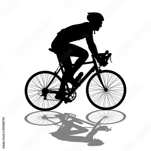 Fototapeta Naklejka Na Ścianę i Meble -  Silhouette of a cyclist male.  vector illustration.