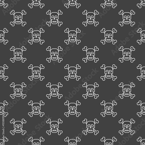 Skull and crossbones seamless pattern