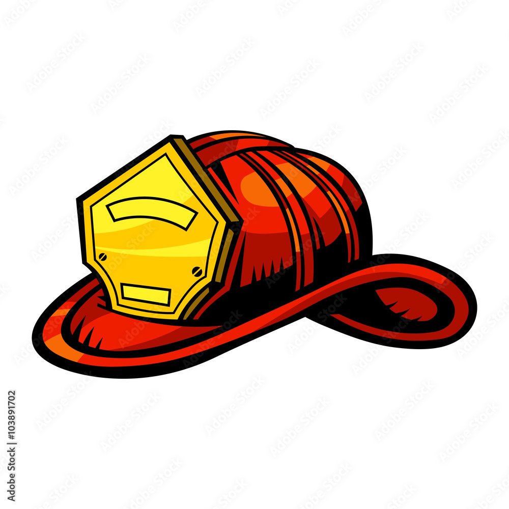 Obraz premium Firefighter Helmet vector icon