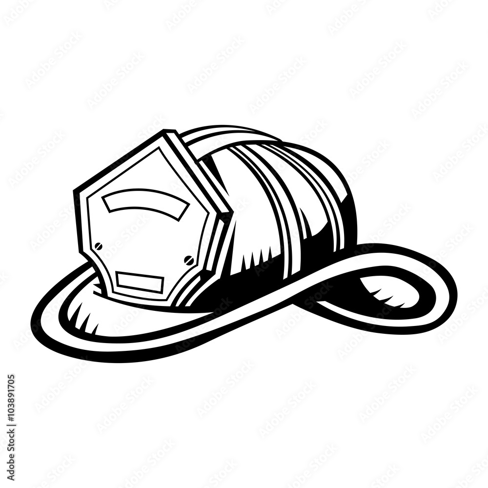 Naklejka premium Firefighter Helmet vector icon