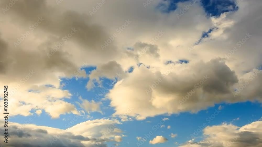 Closeup Timelapse of White Clouds Floats on Blue Sky Closeup Timelapse of White Clouds Floats on Blue Sky