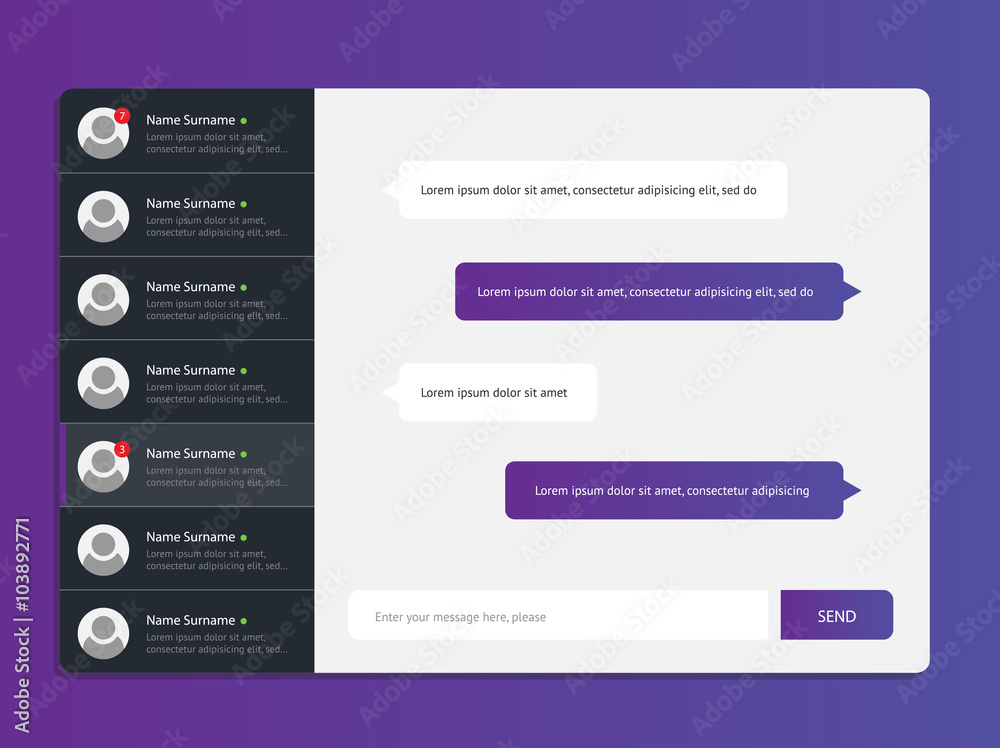 Concept chat messages, web interface, application. Speech bubbles. Sms messages. Flat simple, modern design, layout Concept chat messages, web interface, application. Speech bubbles. Sms messages. Flat simple, modern design, layout