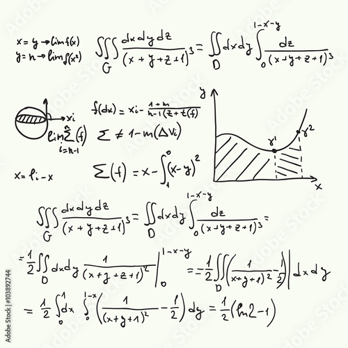 Vector pattern with mathematical formulas