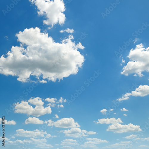 cumulus clouds in the blue sky