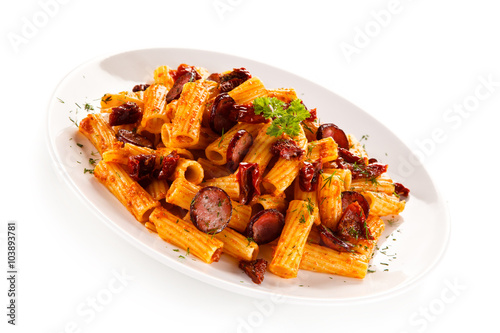 Pasta with sausages
