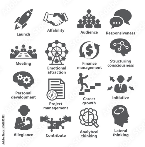 Business management icons. Pack 01.