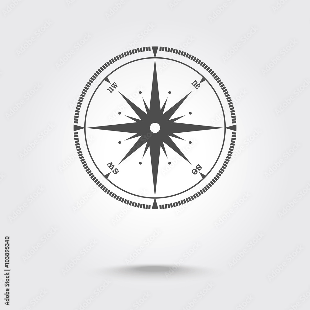 Wind rose compass flat vector symbol Wind rose compass flat vector symbol