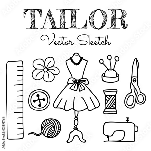 Hand-drawn Tailor Elements