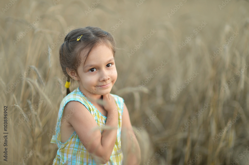 Cute girl in field