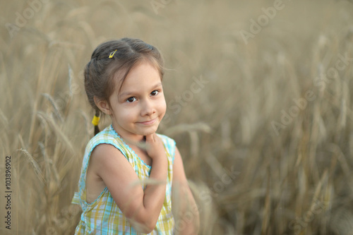  Cute girl in field
