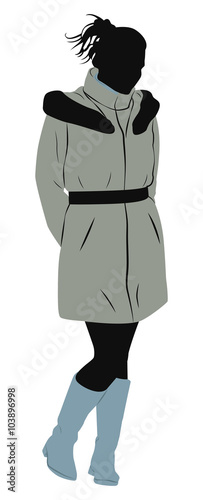 The girl in a coat