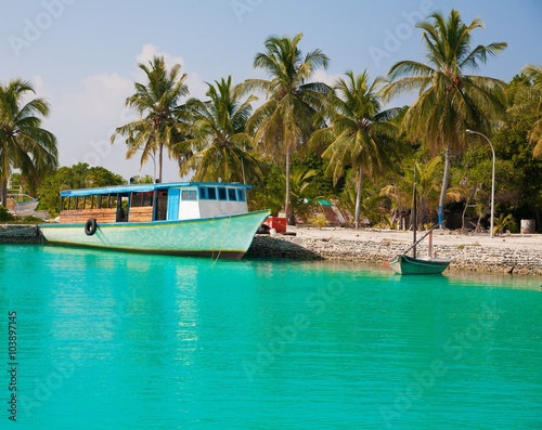 Maldives   tropical sea boat day 