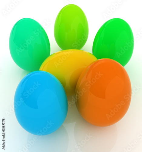 Colored Eggs on a white background © guru3d