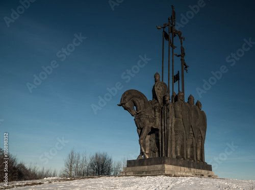 Pskov  view of the monument to Alexander Nevsky