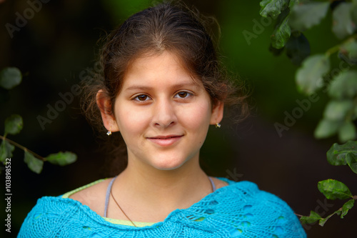 portrait of a  young schoolgirl