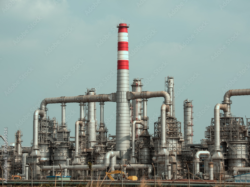 gas processing factory. landscape with gas and oil industry gas processing factory. landscape with gas and oil industry