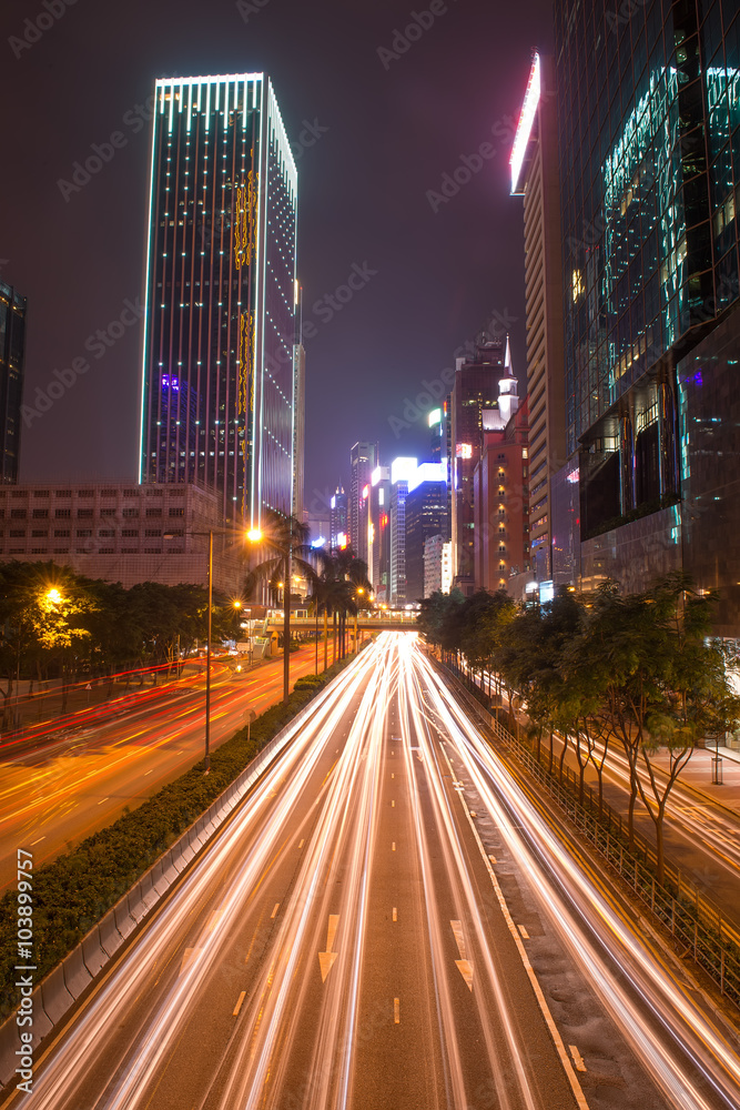 Fototapeta premium hong kong,modern city at night