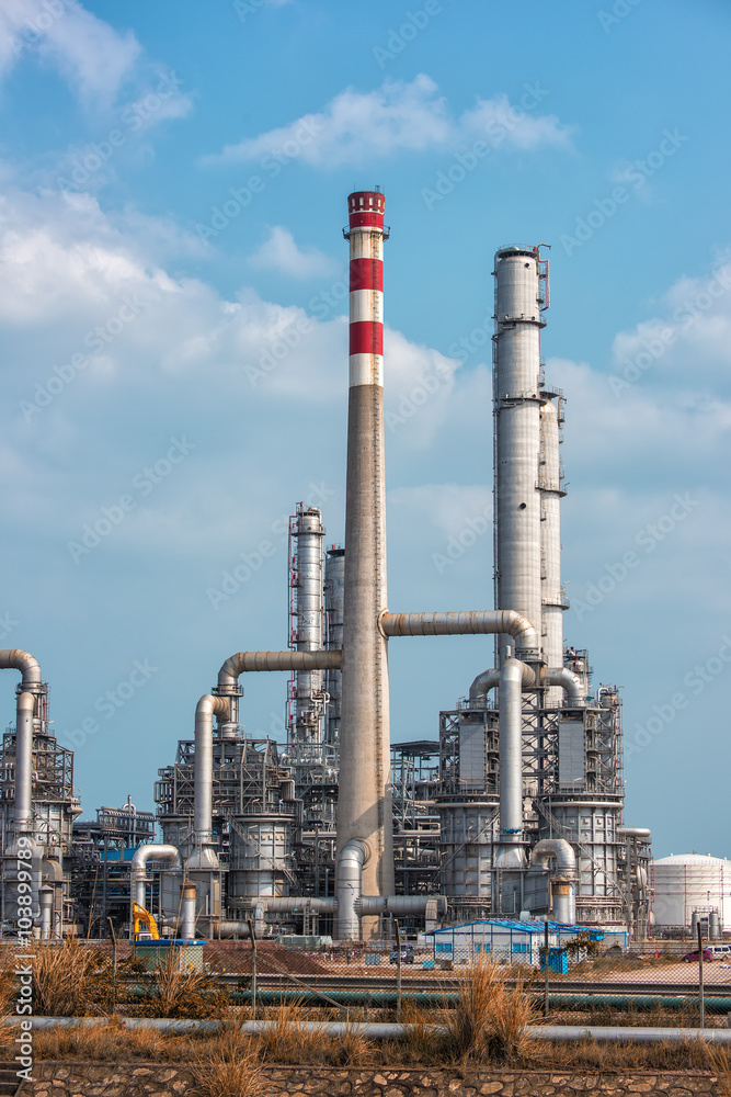 gas processing factory. landscape with gas and oil industry gas processing factory. landscape with gas and oil industry
