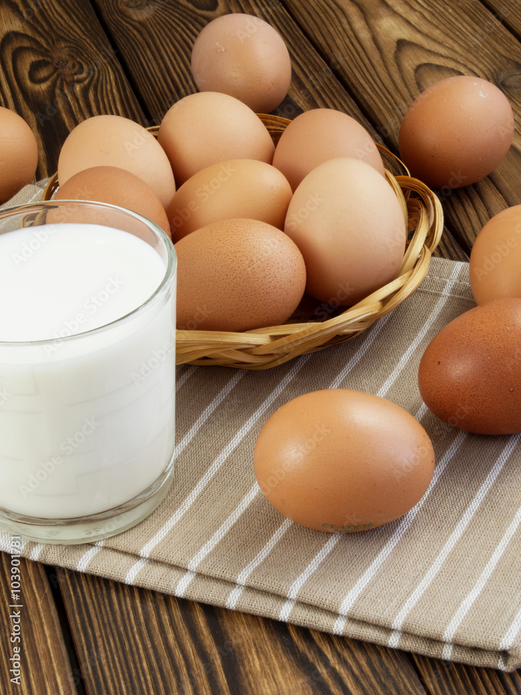Eggs and a glass of milk Eggs and a glass of milk
