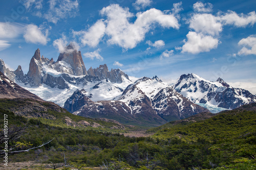 fitz roy mountain  mountains landscape  patagonia  south america  argentina  glacier in mountains