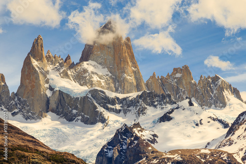 fitz roy mountain, mountains landscape, patagonia, south america, argentina, glacier in mountains
