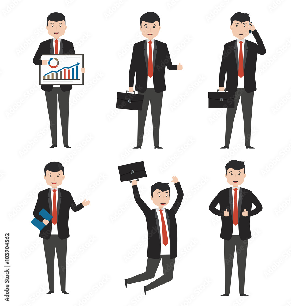 businessman characters in variety of situations businessman characters in variety of situations