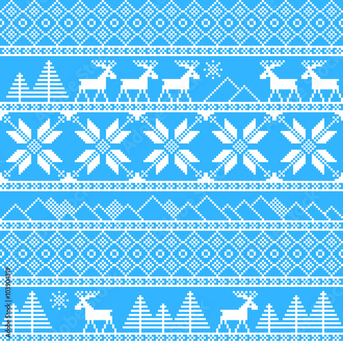 Traditional christmas knitted ornamental pattern