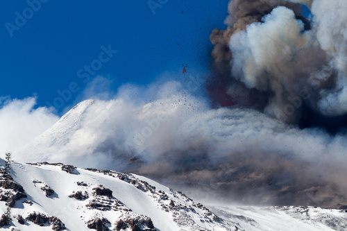 Volcano etna eruption