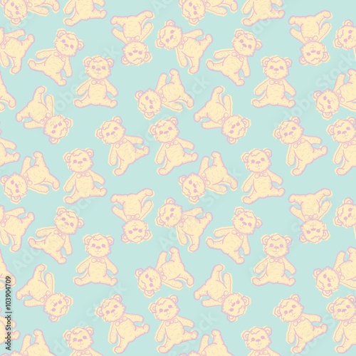 Seamless Baby Background with teddy bear