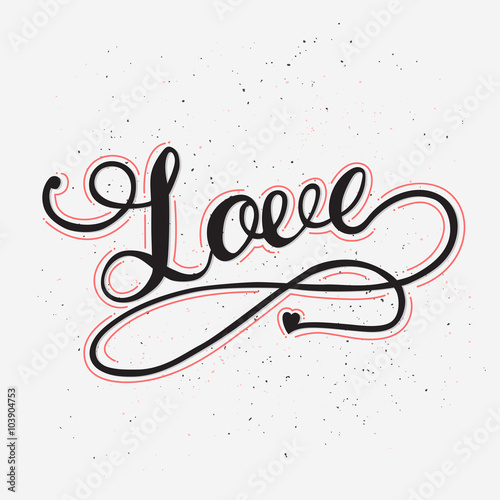 Love card with hand drawn lettering.