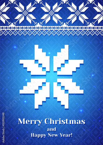 Christmas Background with traditional norwegian pattern