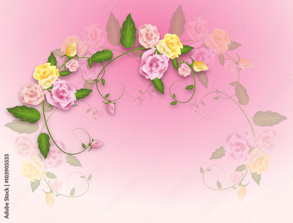 Light pink Background with roses