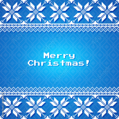 Christmas Background with traditional norwegian pattern