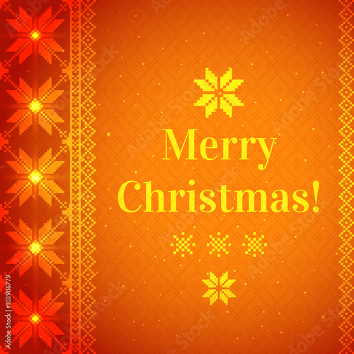 Christmas Background with traditional norwegian pattern