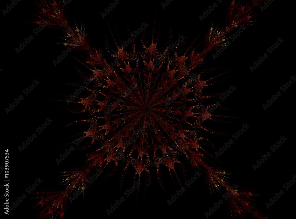 Abstract fractal patterns and shapes. Dark red Abstract fractal patterns and shapes. Dark red