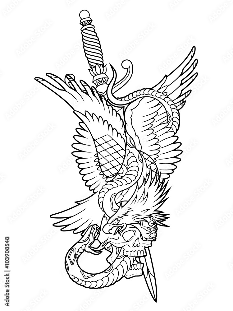 10 Solid Eagle Vs Snake Tattoos  Tattoodo