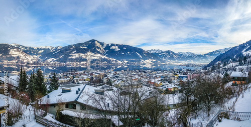 Winter mountain landscape with village of Zell am See, Austria © JFL Photography