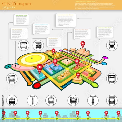city transport infographic abstract city diagrams and transport
