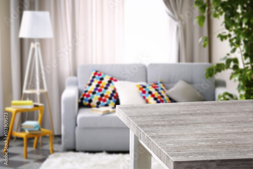Wooden board on living room...