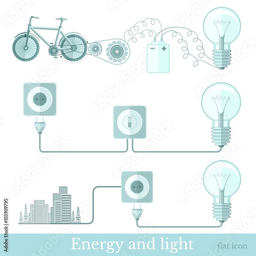 concept flat energy light schematic infographic